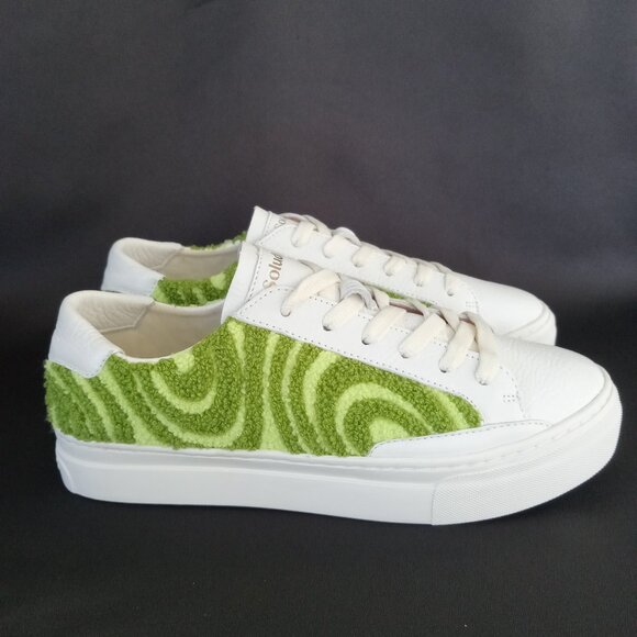 SOLUDOS Ibiza Platform Psychedelic Spiral Sneaker White/Green Women Size 8.5 - Picture 4 of 16
